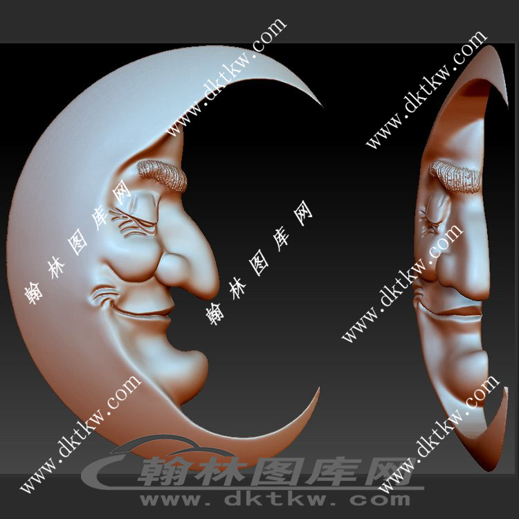 月亮公公卡通造型立体圆雕图（SKT-574）展示