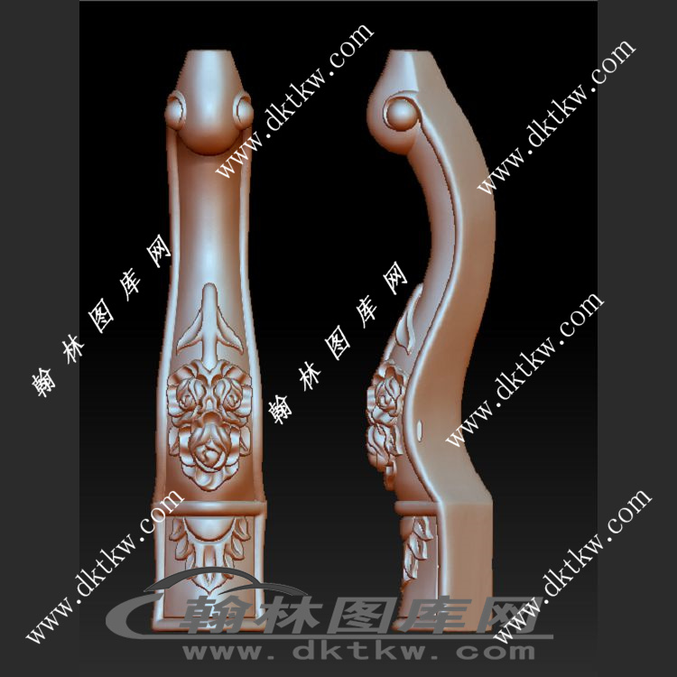 白茶几腿立体圆雕图（OMG-062）展示