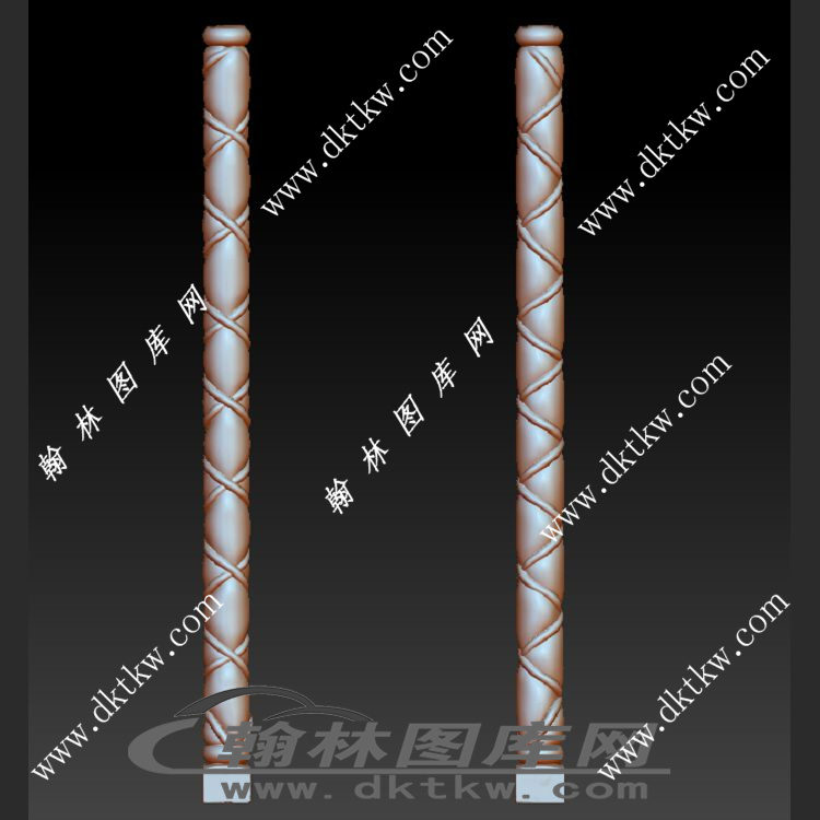 麻绳柱立体圆雕图（OMG-221）展示