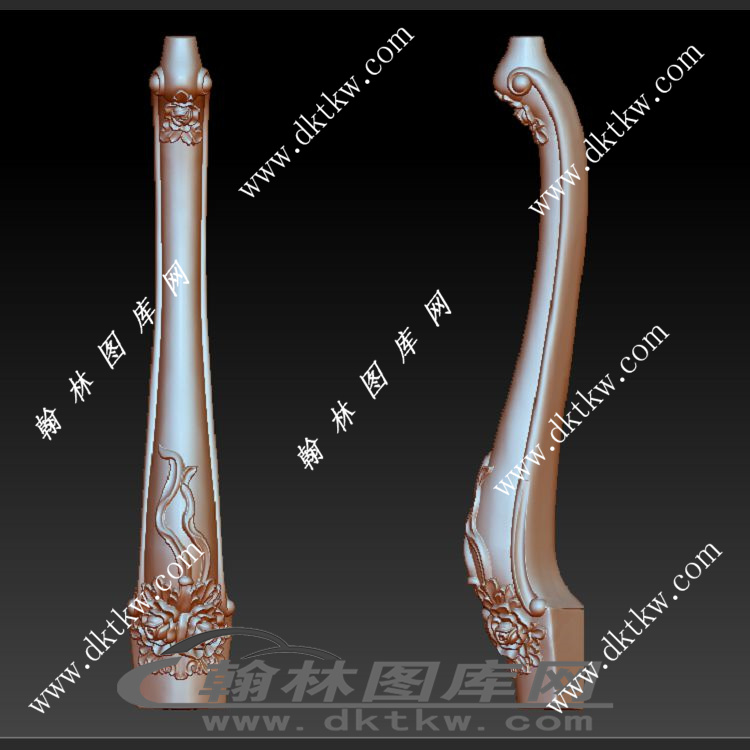 牡丹花餐桌腿立体圆雕图（OMG-159）展示