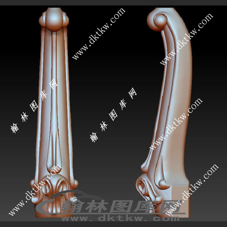 圣源床头柜后脚立体圆雕图（OMG-150）展示