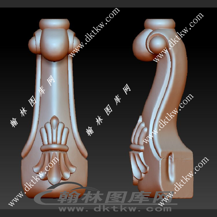 床头柜前脚立体圆雕图（OMG-324）展示