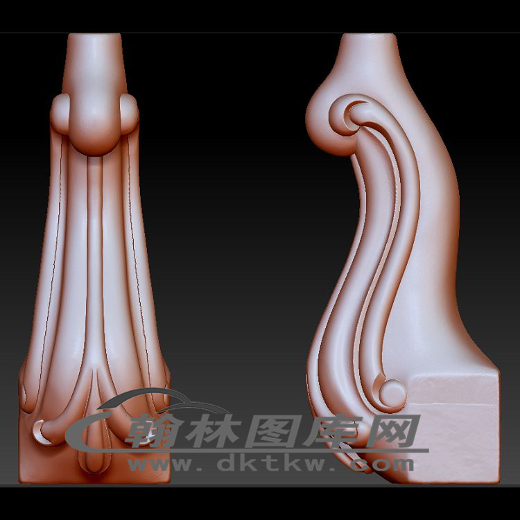 餐边柜四门书柜后脚立体圆雕图（OMG-807）展示