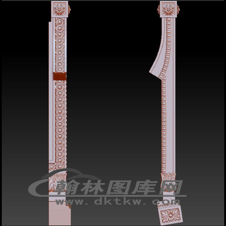 床后柱立体圆雕图（OMG-653）展示