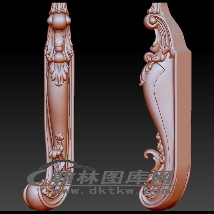 大床尾脚立体圆雕图（OMG-871）展示