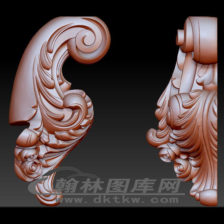 单(双)门酒柜后脚立体圆雕图（OMG-850）展示