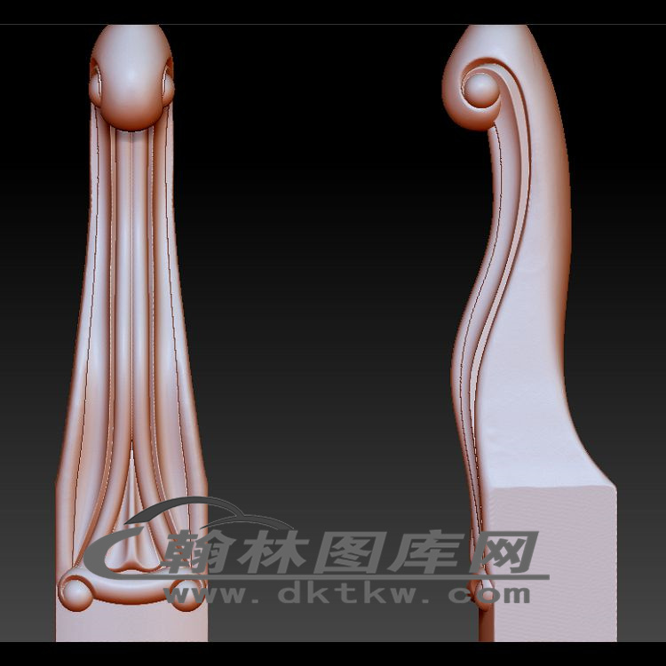 单人沙发后脚立体圆雕图（OMG-838）展示