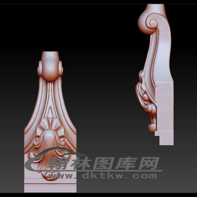 沙发中脚立体圆雕图（OMG-622）展示