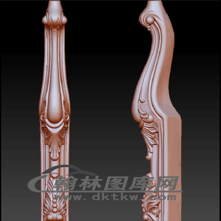 书柜前脚立体圆雕图（OMG-773）展示
