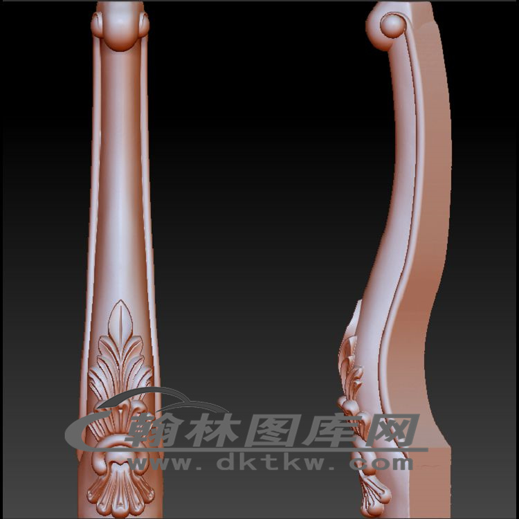 书桌前角柱立体圆雕图（OMG-723）展示
