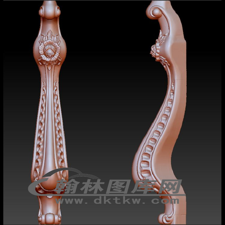 四门酒柜前脚立体圆雕图（OMG-768）展示