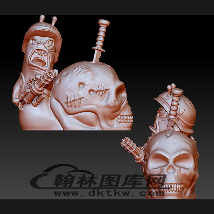 骷髅蜗牛立体圆雕图（BLG-516）展示