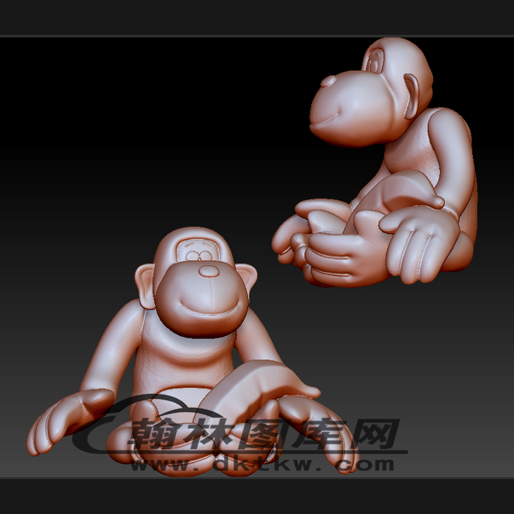 吃香蕉的猴子立体圆雕图（BLG-639）展示