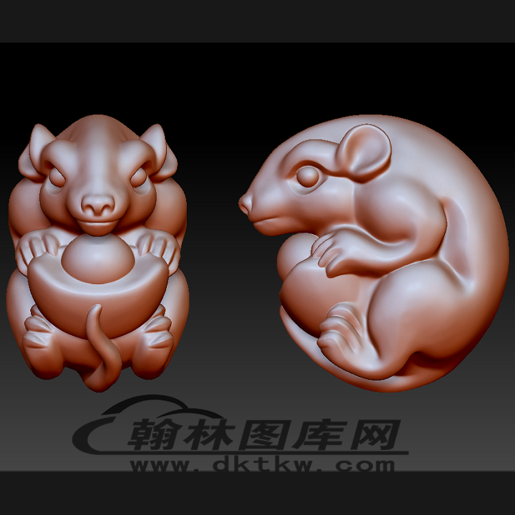 元宝老鼠立体圆雕图（BLG-377）展示