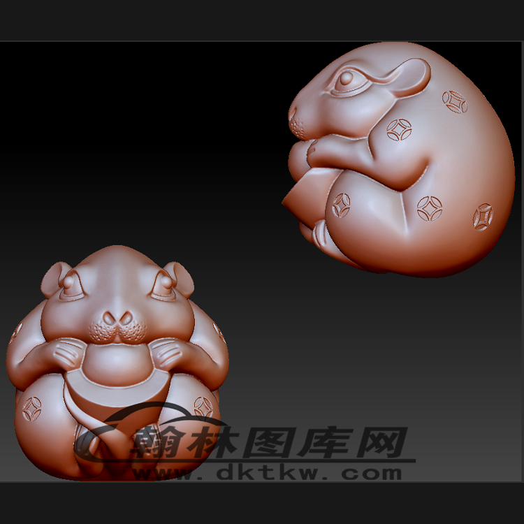 元宝招财鼠立体圆雕图（BLG-381）展示