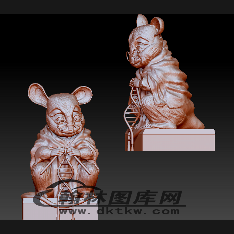织毛衣的老鼠立体圆雕图（BLG-387）展示