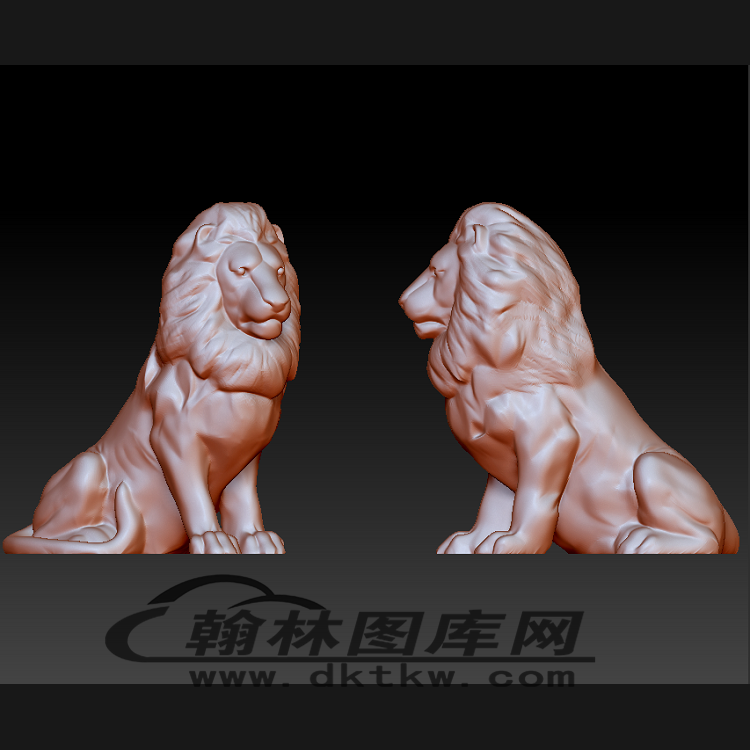 坐狮狮子立体圆雕图（BLG-143）展示