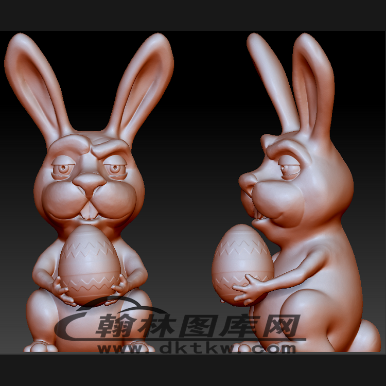复活节抱蛋卡通兔子立体圆雕图（BLG-270）展示