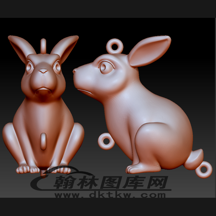兔子挂件立体圆雕图（BLG-267）展示