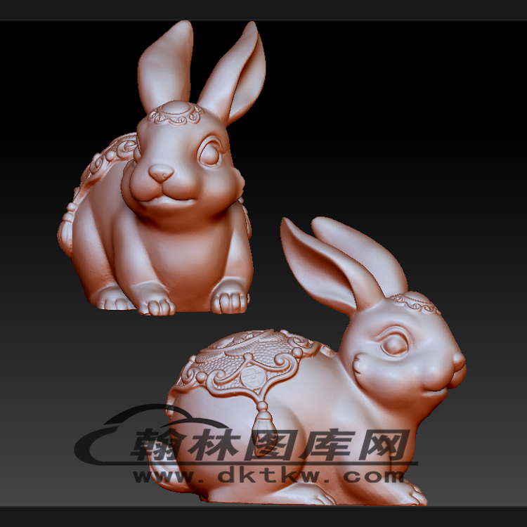玉兔立体圆雕图（BLG-240）展示