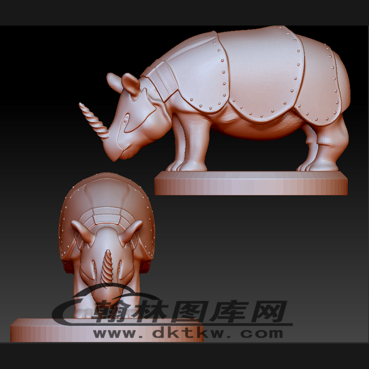 盔甲犀牛立体圆雕图（BLG-167）展示