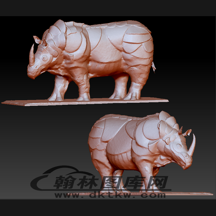犀牛立体圆雕图（BLG-159）展示