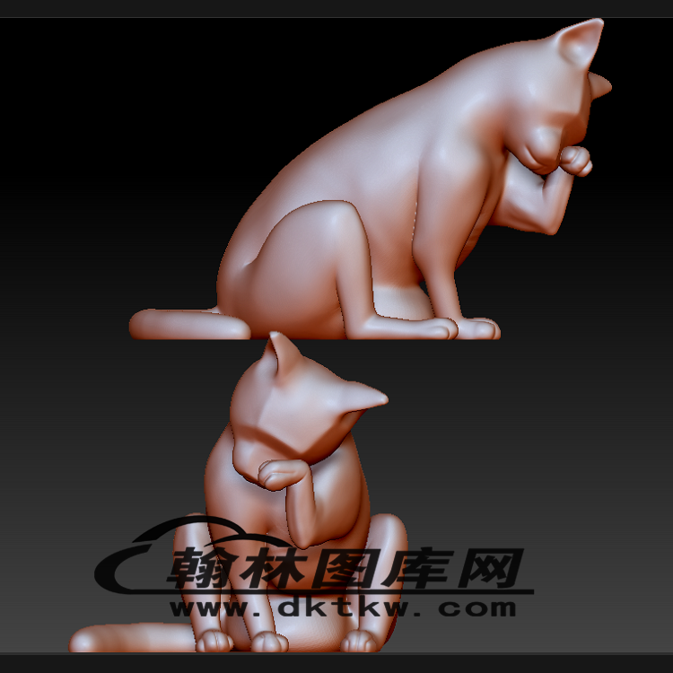 悲伤哭泣的猫立体圆雕图（BLG-190）展示