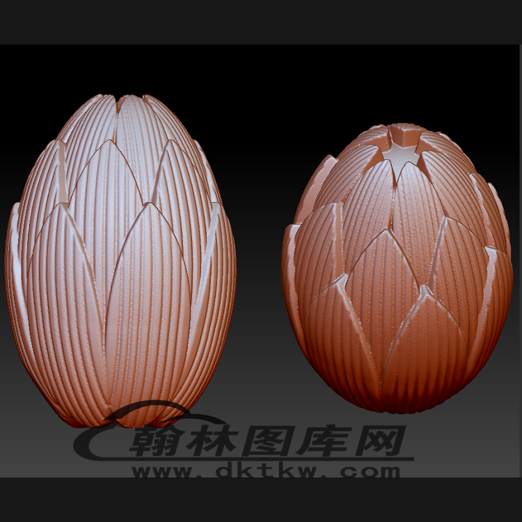 核雕莲花手串立体圆雕图（BLG-333）展示