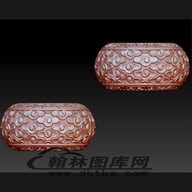 祥云扁珠手串立体圆雕图（BLG-299）展示
