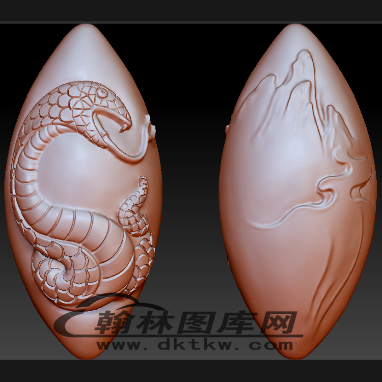核雕金蛇手串立体圆雕图（BLG-465）展示