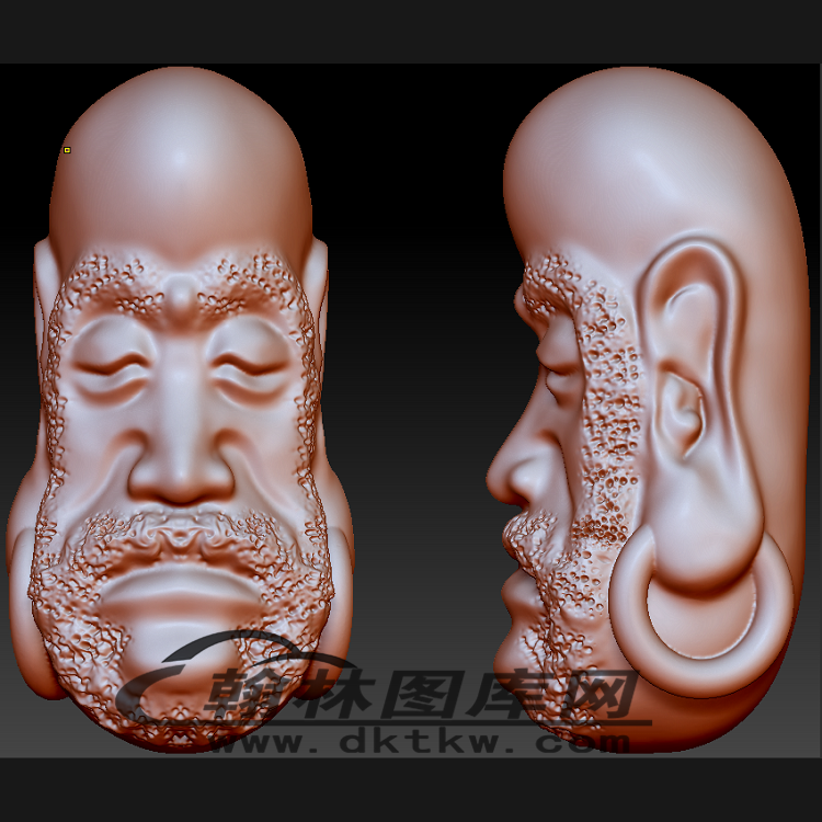 达摩头勒子立体圆雕图（BLG-551）展示