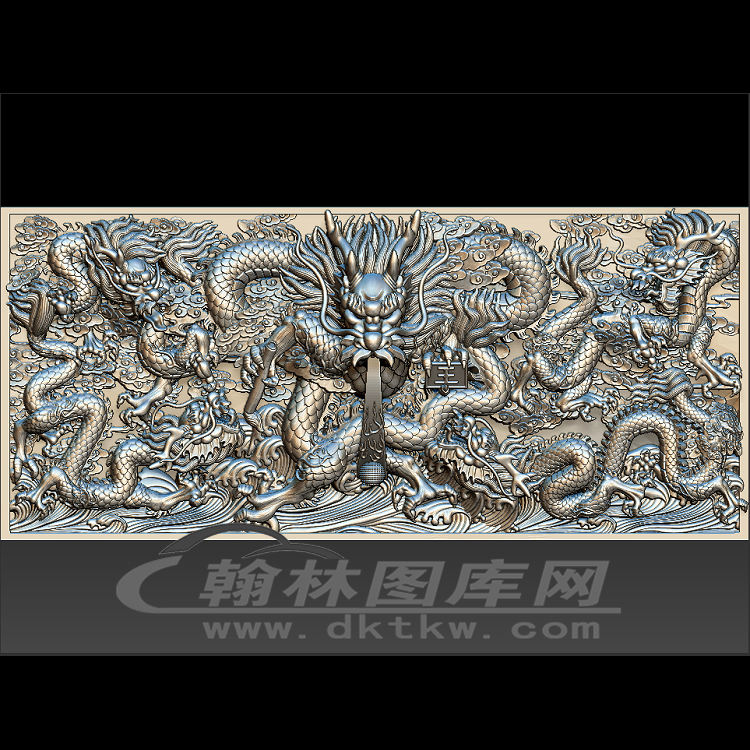 五龙壁立体圆雕图（ZWYM-001）展示
