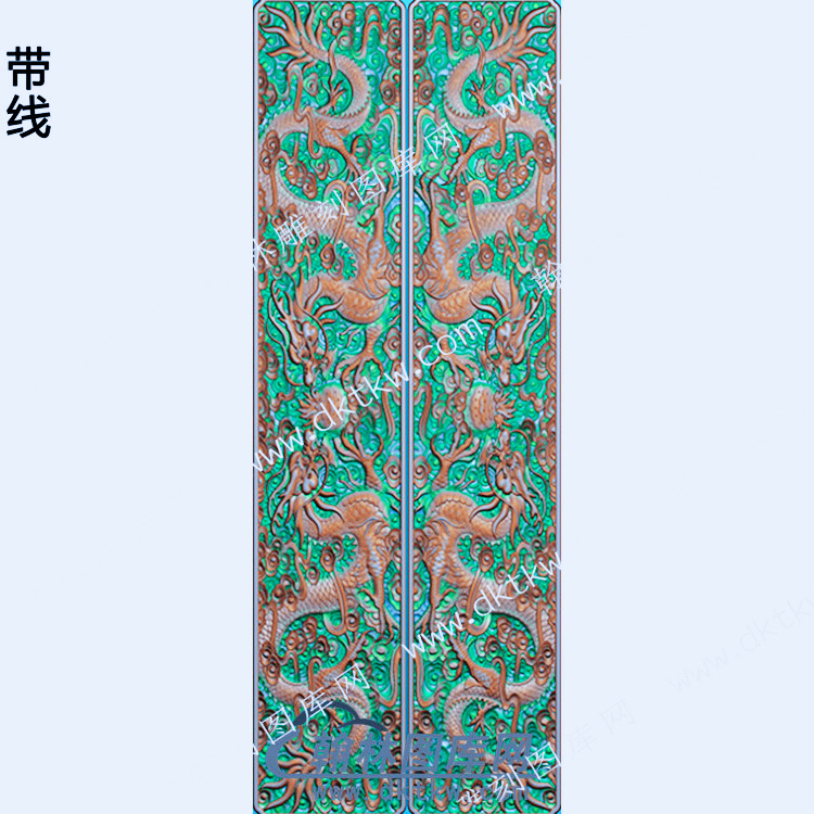 双龙戏珠镇尺镇纸精雕图灰度图带线(JDZC-0854).jpg