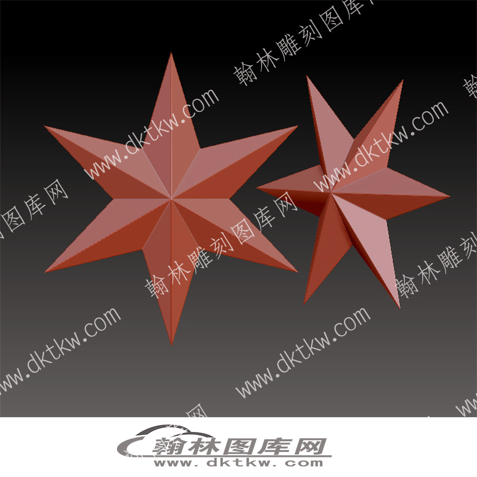 六角星立体圆雕图（YZH-044）.jpg