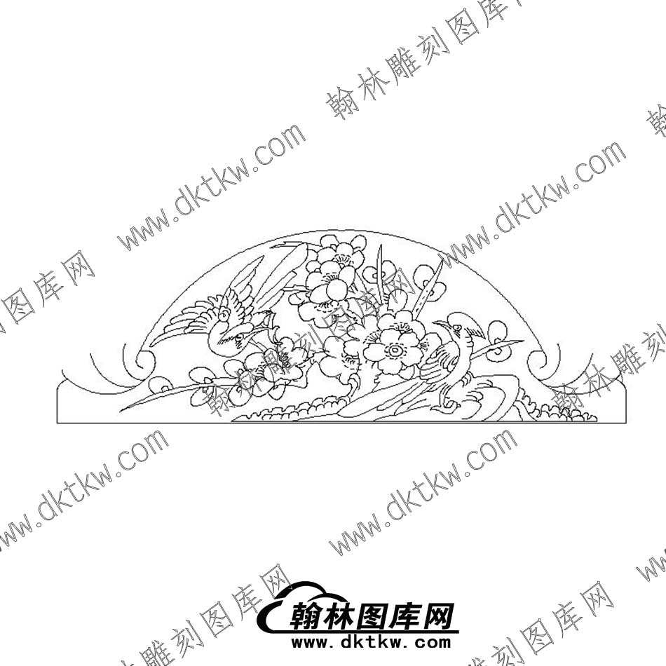 31墓碑碑头花鸟文泰矢量线稿(MBBT-005).jpg