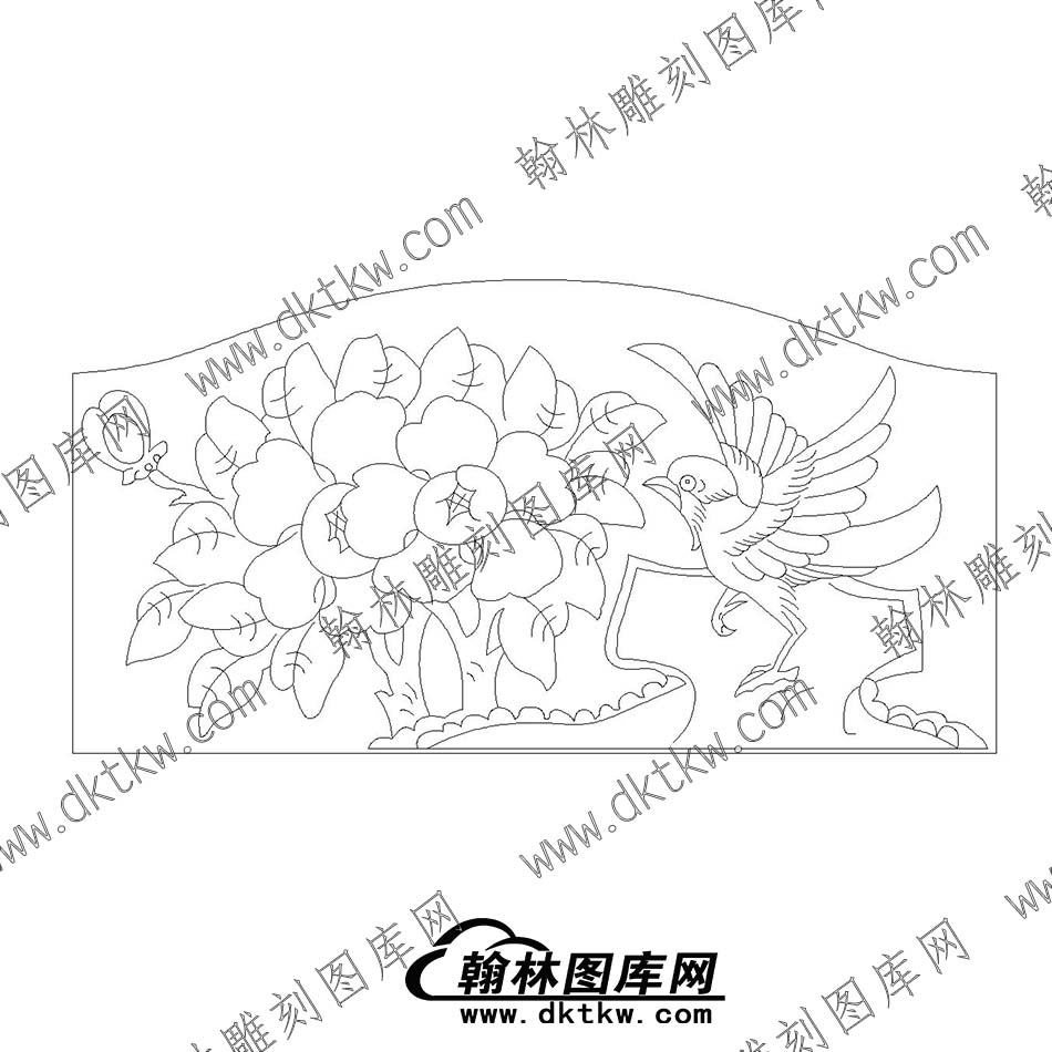 45墓碑碑头花鸟文泰矢量线稿(MBBT-010).jpg