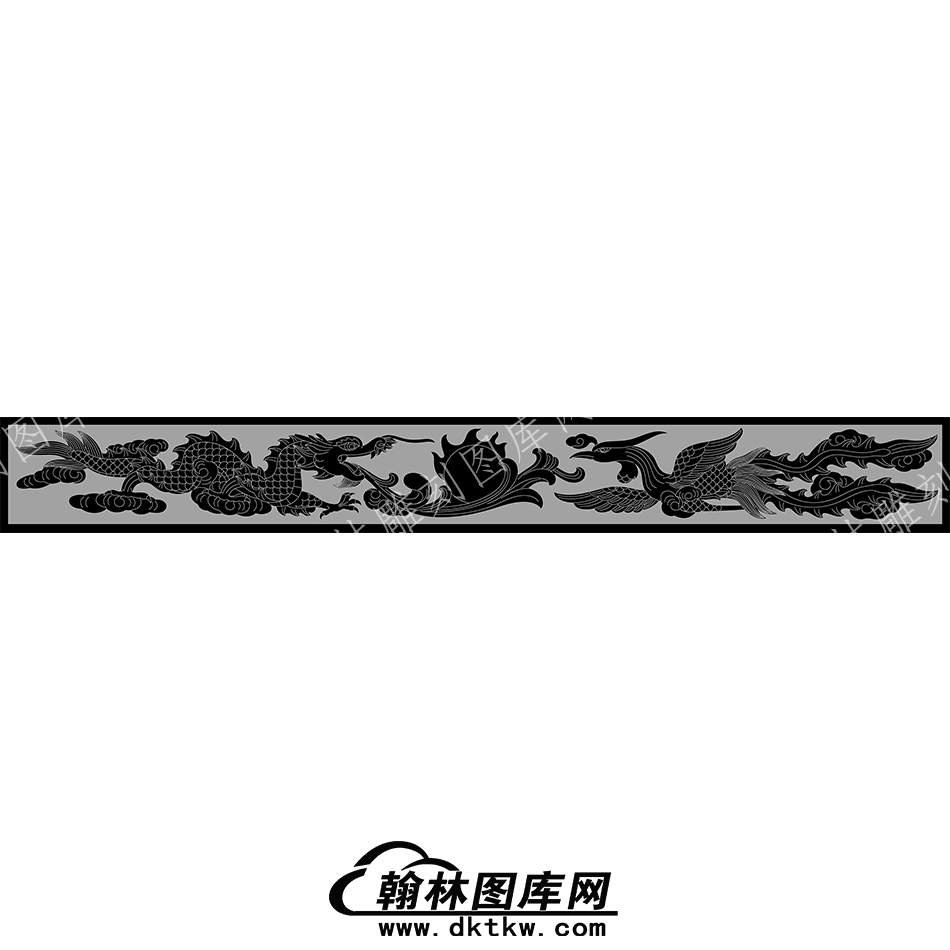 墓碑横梁龙凤线雕图（MBHL-134）.jpg