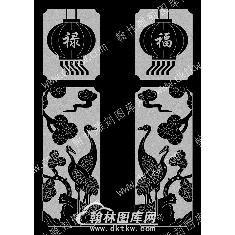 墓碑碑板鹤福禄线雕图088(MBBB-009.jpg