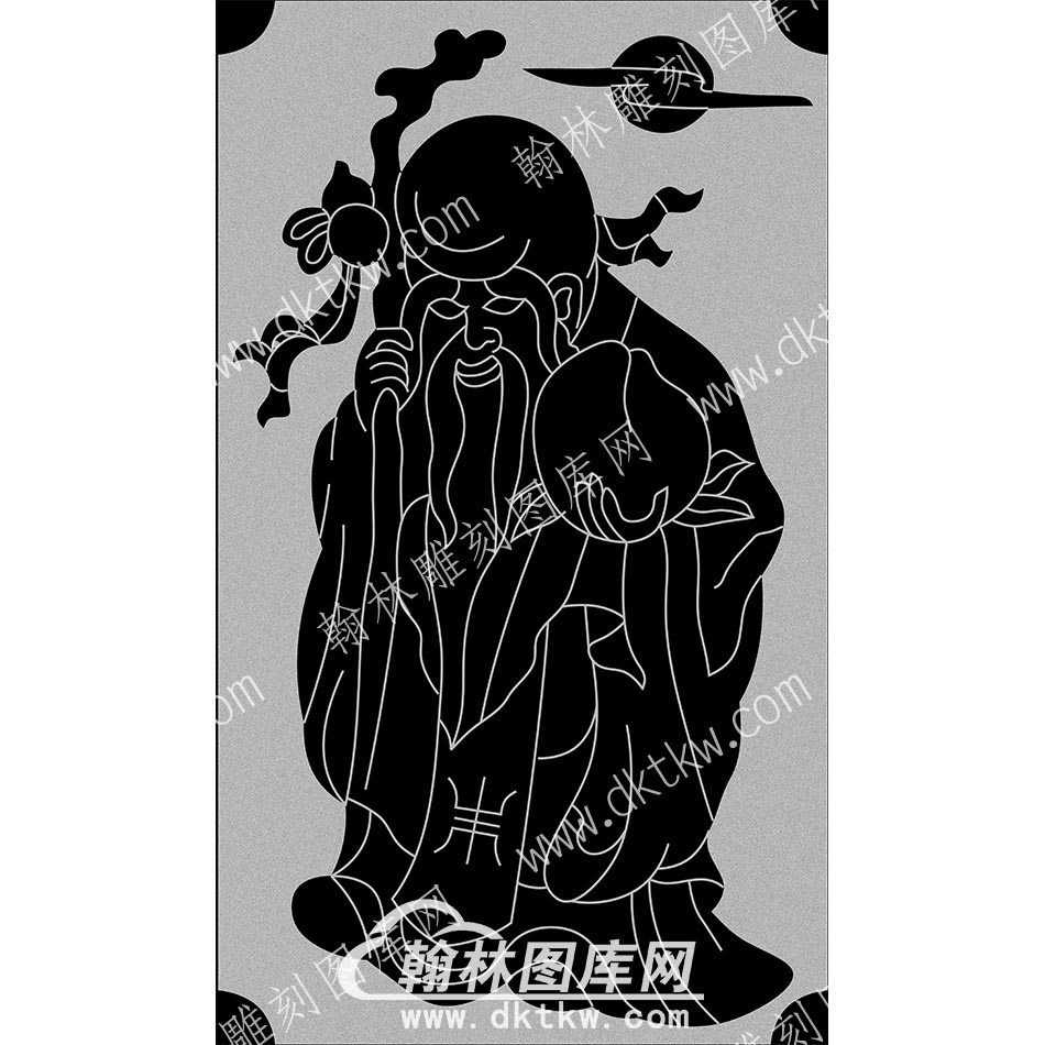 墓碑碑板寿星线雕图051(MBBB-063.jpg