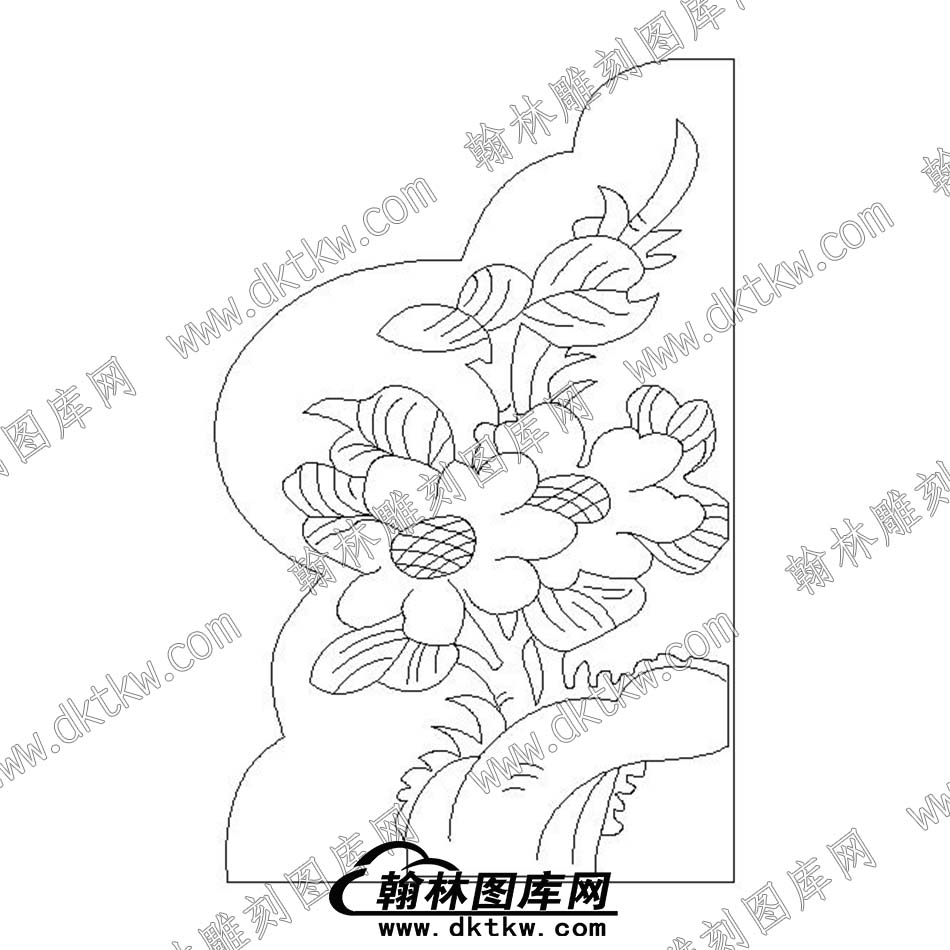 墓碑抱鼓耳朵边角花鸟文泰矢量线稿(MBBG-601).jpg