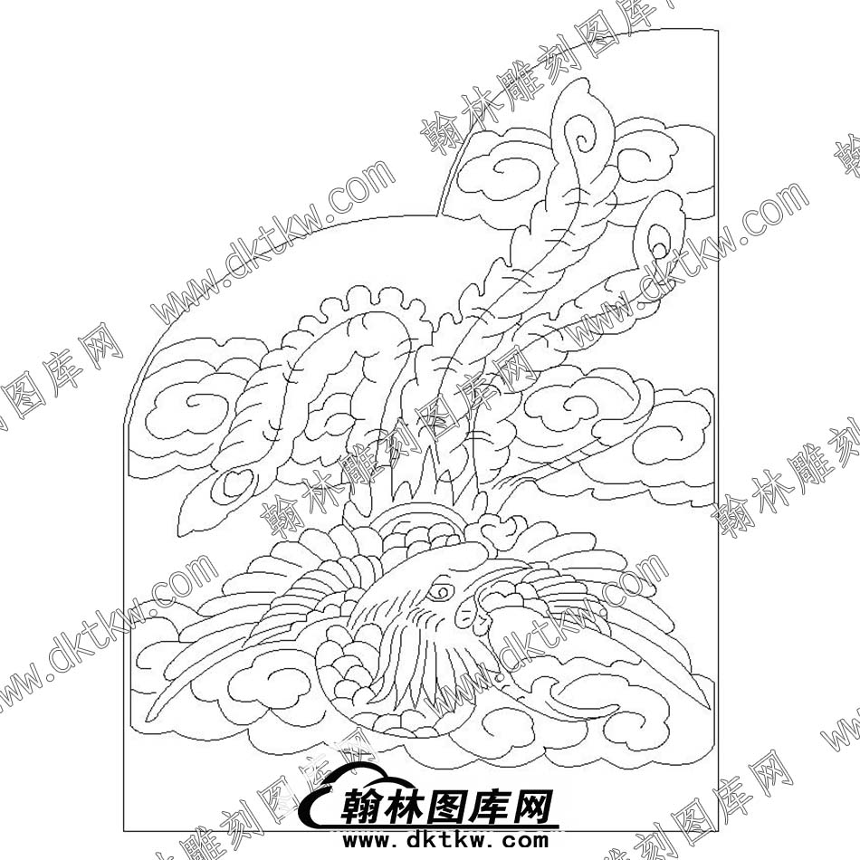 墓碑抱鼓耳朵凤文泰矢量线稿(MBBG-617).jpg