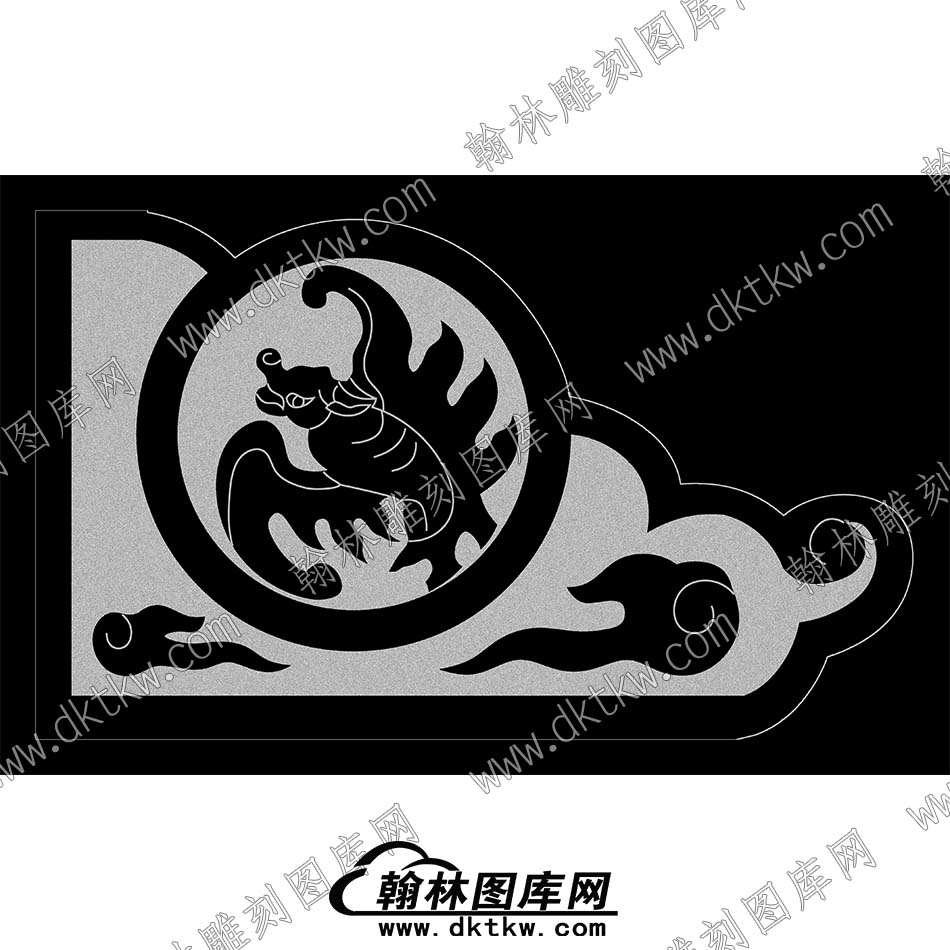 墓碑抱鼓耳朵祥云蝙蝠线雕图(MBBG-739).jpg