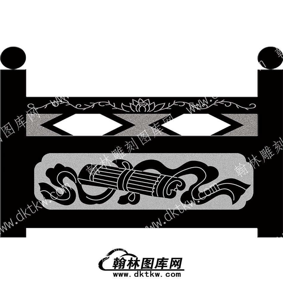 墓碑栏板八宝线雕图（MBLB-405）.jpg