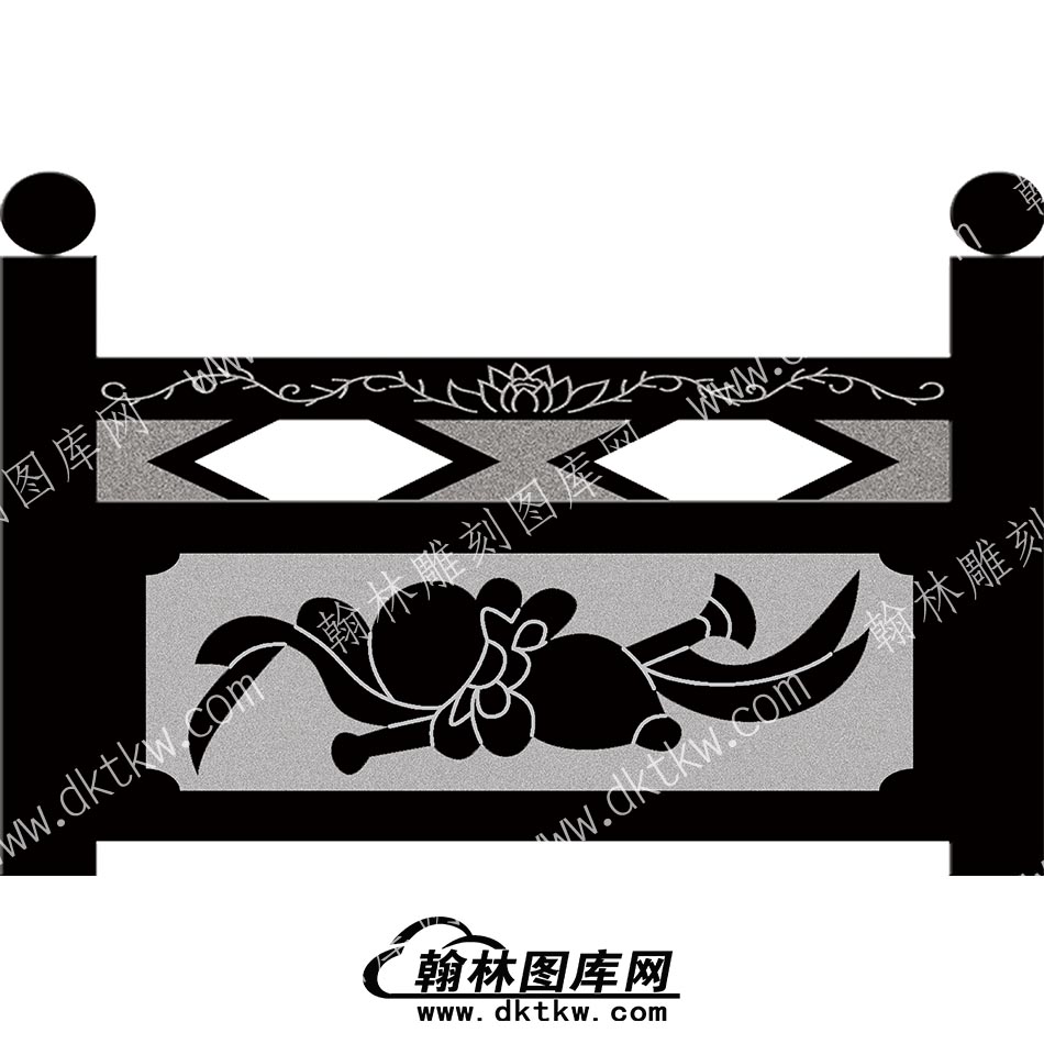墓碑栏板葫芦线雕图（MBLB-383）.jpg