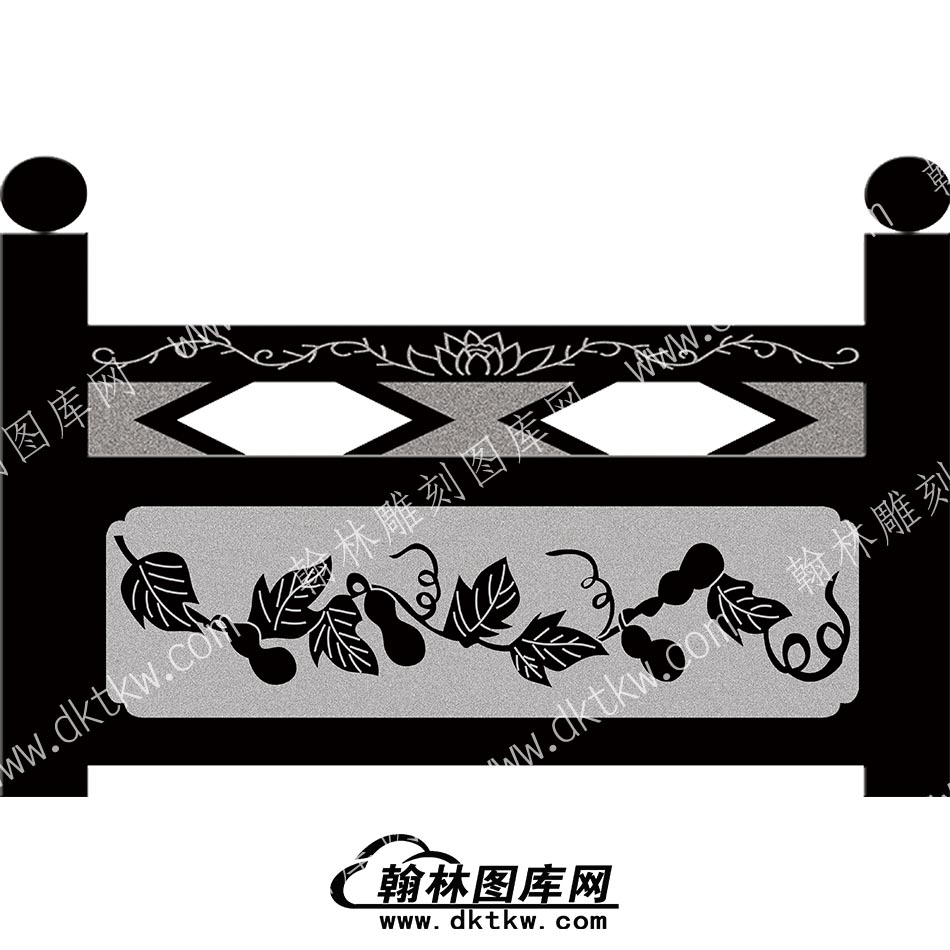 墓碑栏板花草线雕图（MBLB-446）.jpg