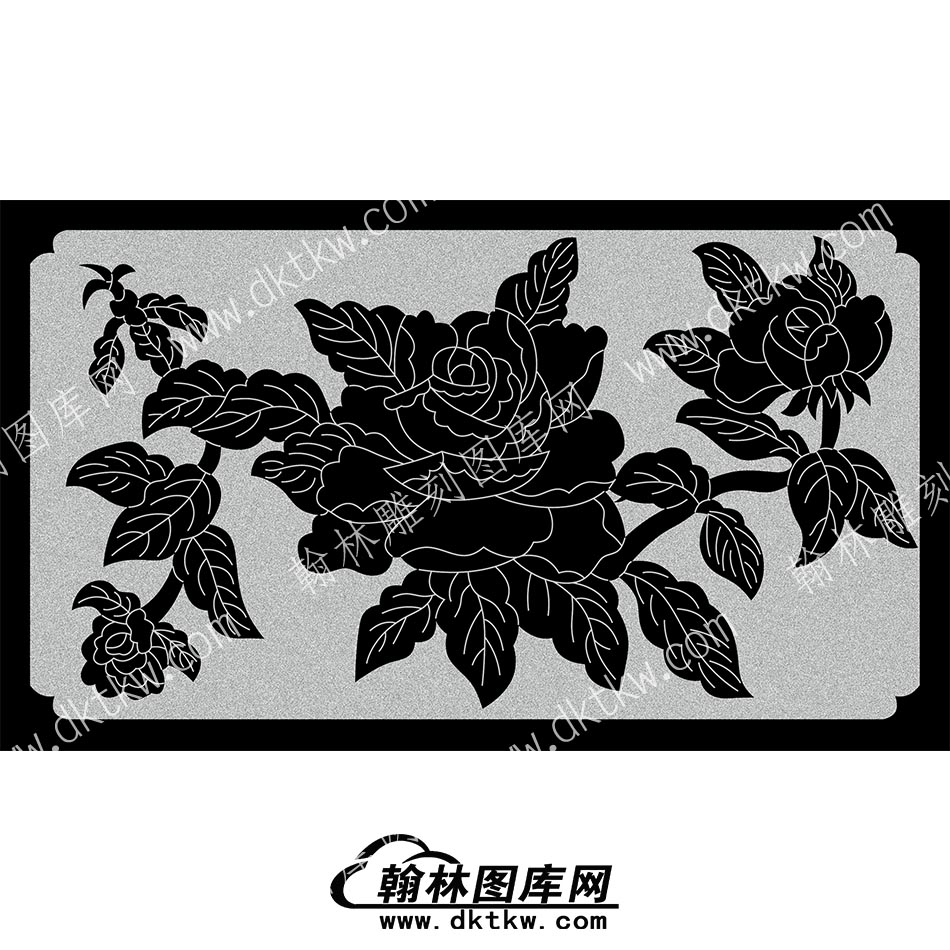 墓碑栏板花草线雕图（MBLB-510）.jpg
