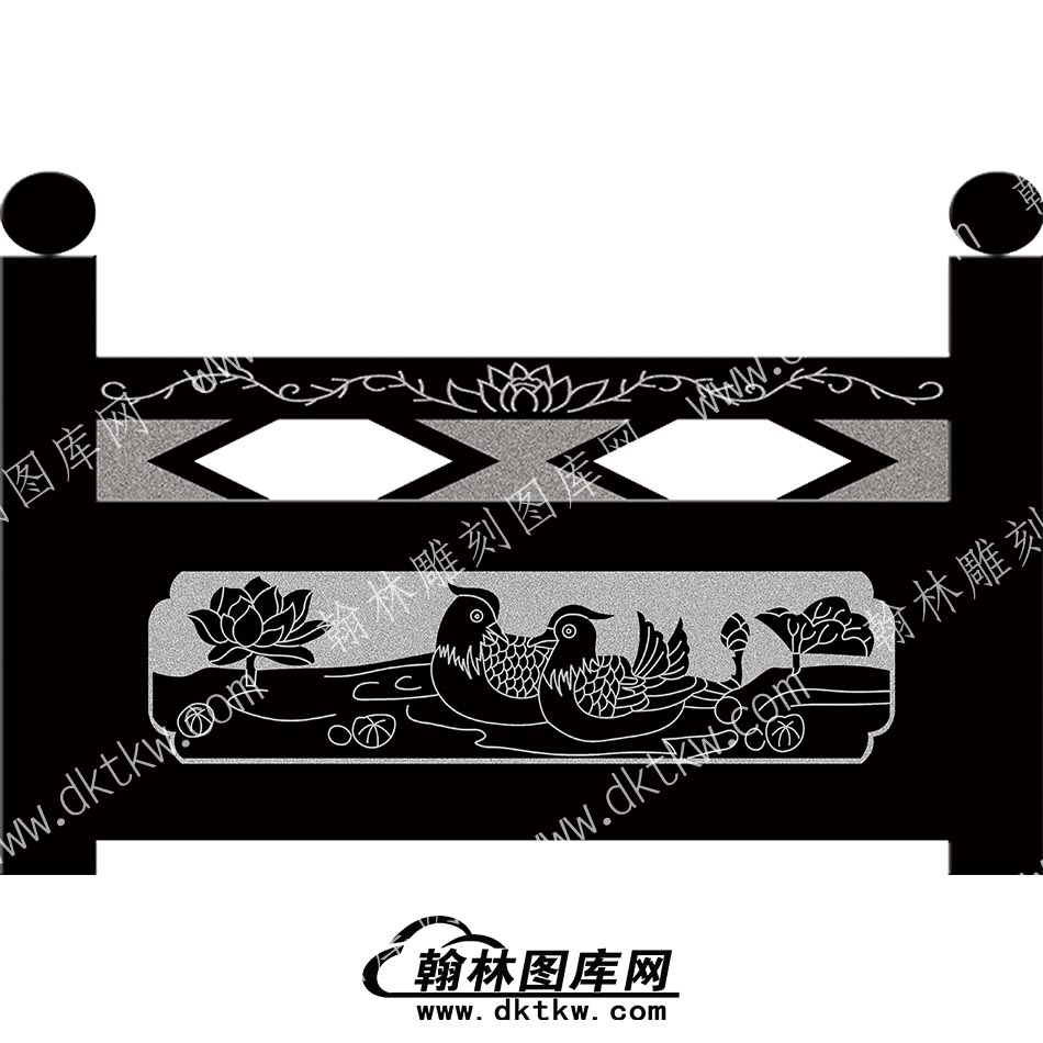 墓碑栏板鸳鸯线雕图（MBLB-350）.jpg