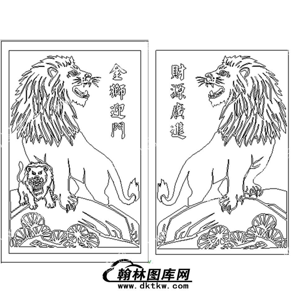 墓碑碑板狮子金狮迎门财源广进小狮子(MBXD-350).jpg