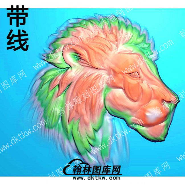 动物挂件 狮子头侧脸带线精雕图(GJJD-0111).jpg
