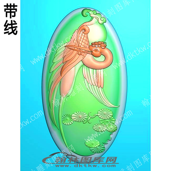 花鸟鱼虫 鹤带线精雕图(GJJD-0116).jpg